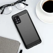 Karbonski ovitek Fleksibilni etui za Samsung Galaxy M51 črn