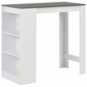 Barski stol s policom bijeli 110 x 50 x 103 cm