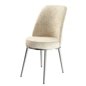Hanah Home set trpezarijskih stolica Dexa 2 kom, krem tkanina Babyface, hromirane metalne noge