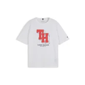 TOMMY HILFIGER Majica krvavo rdeča / črna / bela