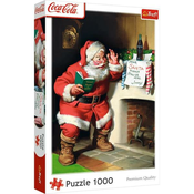 Trefl - Puzzle Coca-Cola: Božiček ob kaminu - 1 000 kosov