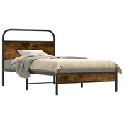 Vidaxl Posteljni okvir brez vzmetnice 100x200 cm dim. hrast inž. les