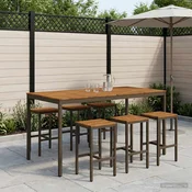vidaXL Vrtni Bar Miza Naravna in kava 196 x 100,5 x 105 cm