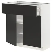 METOD / MAXIMERA Podni element s fiokom/2 vrata, bela/Nickebo boja antracita, mat, 80x37 cm