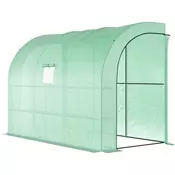 Homestar Zelenjak z notranjim vhodom policami in okni 300x150x213 cm zelene barve