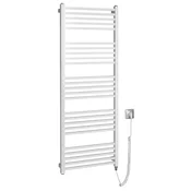 METRO-E Električni kopalniški radiator, raven, 500x1340 mm, 500 W, bel - Bela - 500x1340 mm - Sapho - METRO-E - 24 - Jeklo - Oblika H - Oblika H - 500 - 1340 - 500 - 14