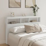 Omarica za vzglavje postelje LED bela 160x17x102 cm