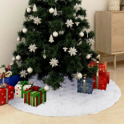 Luksuzna podloga za božicno drvce bijela 90 cm umjetno krzno