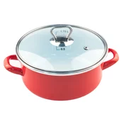 FACKELMANN Šerpa 18cm+stakleni poklopac Emajl 1.75l, Crvena