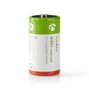 Nedis Polnilna Ni-MH baterija D | 1,2 V DC | 4000 mAh | Prednapolnjen | 2-pretisni omot | HR20 | Zelena/rdeča