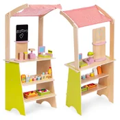 Drvena decija pijaca sa vagom, POS terminalom i dodacima, 20 delova – EcoToys