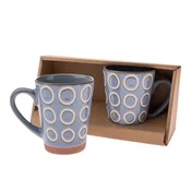 Modre keramične skodelice v kompletu 2 ks 380 ml Rings – Dakls