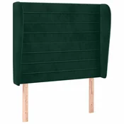 Vidaxl Vzglavje z ušesi temno zeleno 103x23x118/128 cm žamet