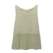 Pull&Bear Top z naramnicami pastelno zelena