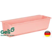 ANGELI Cvetlični lonček + nosilci za montažo na paleto ali ograjo Easy 37x10x10cm roza