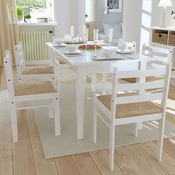 vidaXL Kvadratni jedilni stoli 6 kosov les bele barve