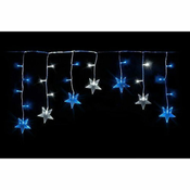 shumee Svetlobna zavesa Blue and White Stars 28 LED z omrežnim napajanjem, odporna na zunanje pogoje IP44, dolžina 1,05 m