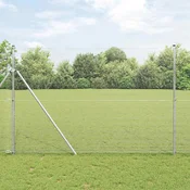 vidaXL Varjeno žično ograjo za pritrditev na tla 10 x 1,5 m Srebrna