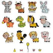 Sizzix 662615 Komplet šablon za rezanje Živali zodiaka 18 Kosov