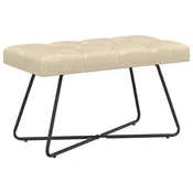 Vidaxl Klop s gumbnim oblazinjenjem Krem 80 x 40 x 46 cm Blago