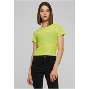 Womens Short Fishnet T-Shirt Frozen Yellow