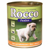 Rocco Junior 6 x 800 g - Puretina i teleca srca + kalcij