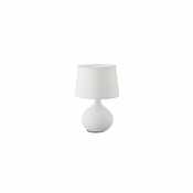 Bijela stolna svjetiljka od keramike i tkanine Trio Martin, visina 29 cm