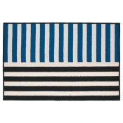 VÄNDPLATS Tepih, niski flor, plava crna/pruga, 60x90 cm
