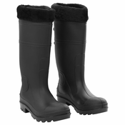 vidaXL Dežni škornji z odstranljivimi nogavicami črni velikost 39 PVC