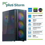 PCPLUS Storm i5-14400F 16GB 1TB NVMe SSD GeForce RTX 4060 8GB RGB gaming namizni računalnik