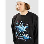 HUF Space Dolphins Wash Crewneck Sweater black
