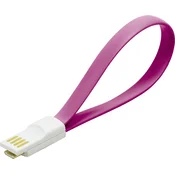 Kabel USB A-B micro (za mobitele/tablice) LogiLink magnetni kontakti, pink (CU0087) EOL-P