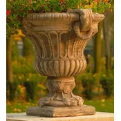 Casa Padrino baroque garden decorative flower pot dark gray 73 x 67 x H. 70 cm - Plant pot baroque style - Baroque garden decoration - Baroque terrace decoration - Baroque decoration accessories