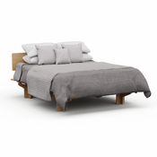 Blumfeldt NordicAura Double okvir za zakonsko posteljo | 140 cm x 200 cm | robusten | brez orodja | evkaliptusov les | polica