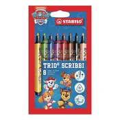 Trikotni markerji STABILO Trio Scribbi PAW Patrol (komplet 8 kosov)