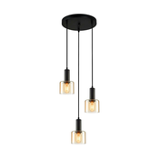ITALUX PND-65342-3A-BK+AMB - Luster na sajli SANTIA 3xE27/40W/230V