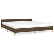 Vidaxl Posteljni okvir brez vzmetnice temno rjav 180x200 cm blago
