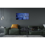 tulup.si Slika na akrilnem steklu Panorama most nebotičnikov reka 120x60 cm 4 obešalnika