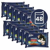 Vrečke FELIX Fantastic, okusen izbor hran z zelenjavo v želatini 48x85 g