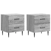 vidaXL vidaXL Nočna omarica s predalom 2 pcs Siva Sonoma 43 x 34,5 x 47,5 cm, (5000209494)