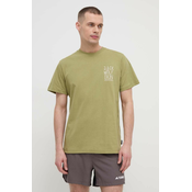 Majica kratkih rukava Jack Wolfskin Jack Tent za muškarce, boja: zelena, s tiskom