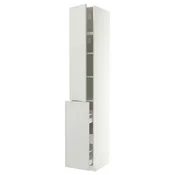 METOD / MAXIMERA Vis.elem. s izvl.funk. 3fi/1vr/2pol, bela/Aspudden svetlosiva, 40x60x240 cm