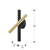 Schuller Varas Wall Lamp Gold/Black 3L, (21006591)