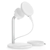 Bežicna QI postaja za punjenje 3u1 Yesido DS31 za Apple uredaje - iPhone, Apple Watch, Airpods (15W), s RGB osvjetljenjem i magnetnim držacem - bijela