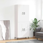 Greatstore Visoka omara bela 69,5x34x180 cm inženirski les