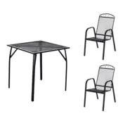 eoshop Kovinski vrtni set Eoshop 8: miza + 2 stola z nasloni, zložljiva za shranjevanje