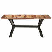 MAISON CHIC Jedilna miza - Kuhinjska miza - Jedilni stol 180x90x75 cm trden les z medenim zaključkom, (21715373)