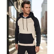 Bluza męska basic z kapturem beżowa Dstreet