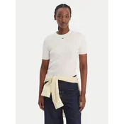 Tommy Jeans Pulover Essential DW0DW19336 Écru Regular Fit