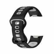INF Silicone Replacement Band Compatible with Fitbit Charge6 and Charge5 – Two-Tone Sport Strap Black+Grey, (5000264247)